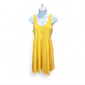 American Eagle Outfitters Yellow Dress with Lace Trim Neckline